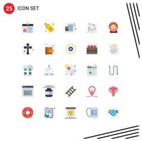 Pack of 25 Modern Flat Colors Signs and Symbols for Web Print Media such as engineer construct price tag build calculator Editable Vector Design Elements