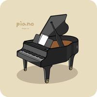 Vetor de Piano online class isolated cartoon vector illustration