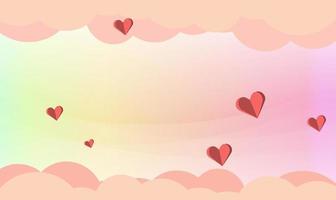 heart floating on the clouds sweet candy gradient background, Business Presentation Vector Template Used For Decoration, Advertising Design, Website Or Publication, Banner And Poster