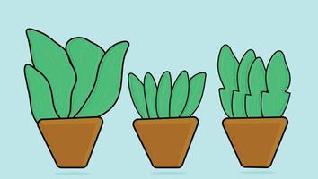 Potted Plant Set Vector Art