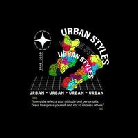 Urban-themed fashion style design for print designs for shirts, jackets, sweaters, and more. vector