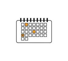 icono de calendario en estilo moderno y plano aislado en fondo blanco. símbolo de calendario para el diseño de su sitio web, logotipo, aplicación, ui. ilustración vectorial, eps10. vector