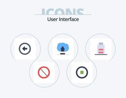 User Interface Flat Icon Pack 5 Icon Design. low. battery. button. user. interface vector