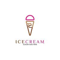 Initial Letter DC Ice Cream Icon Vector Logo Template Illustration Design