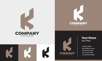 plantilla de logotipo moderno de letra k de diseño plano vector