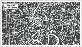 Bangkok Thailand City Map in Retro Style. Outline Map. vector