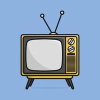Vintage television cartoon icon illustration. vector