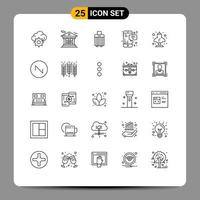 Modern Set of 25 Lines Pictograph of bust ancient luggage text mobile Editable Vector Design Elements