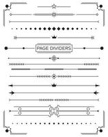 Set of Retro Decorative Page Dividers and Design Elements. vector