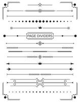 Set of Retro Decorative Page Dividers and Design Elements. vector