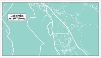 Lobamba Swaziland City Map in Retro Style. Outline Map. vector