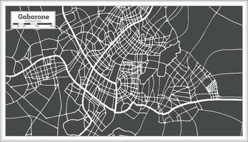 Gaborone Botswana City Map in Retro Style. Outline Map. vector