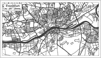 mapa de la ciudad de frankfurt alemania en estilo retro. esquema del mapa. vector