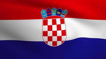 Croatia Waving Flag Background Animation. Looping seamless 3D animation. Motion Graphic video