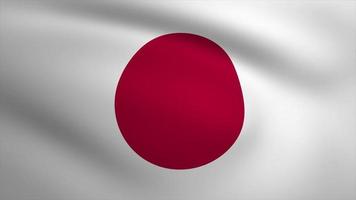 Japan Waving Flag Background Animation. Looping seamless 3D animation. Motion Graphic video