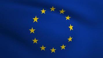 Europe Waving Flag Background Animation. Looping seamless 3D animation. Motion Graphic video