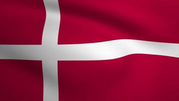 Denmark Waving Flag Background Animation. Looping seamless 3D animation. Motion Graphic video