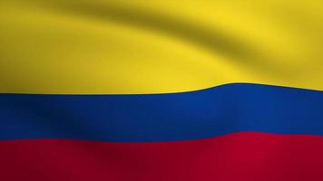 Colombia Waving Flag Background Animation. Looping seamless 3D animation. Motion Graphic video