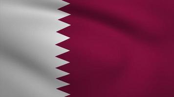 animação de fundo da bandeira do qatar. animação 3d perfeita em loop. gráfico em movimento video