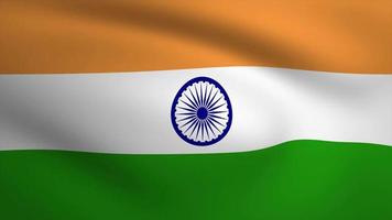 India Waving Flag Background Animation. Looping seamless 3D animation. Motion Graphic video