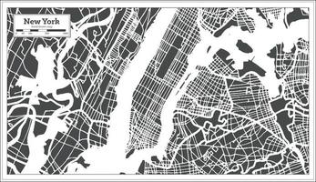 mapa de la ciudad de nueva york usa en estilo retro. esquema del mapa. vector