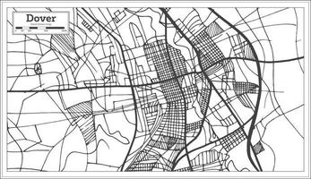 Dover Delaware USA City Map in Retro Style. Outline Map. vector