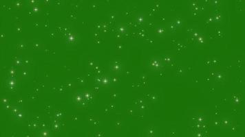 lysande tindra stjärna rör på sig i himmel på grön skärm bakgrund, stjärnor rör på sig på Plats, animering av blinkning stjärnor rör på sig på svart bakgrund, glittrande partikel lysande Start bakgrund djup Plats video