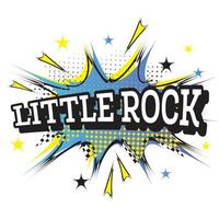 Little Rock Comic Text in Pop Art Style. vector