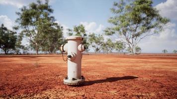 old rusted fire hydrant in desert photo