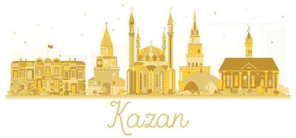 Kazan Russia City Skyline Golden Silhouette. vector