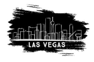 Las Vegas Nevada City Skyline Silhouette. Hand Drawn Sketch. vector