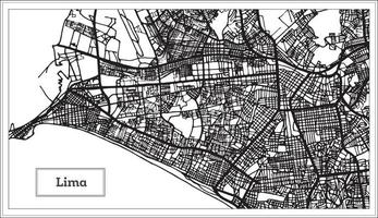 Lima Peru City Map in Black and White Color. vector