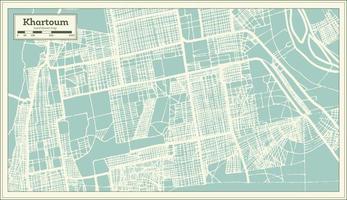 mapa de la ciudad de jartum sudán en estilo retro. esquema del mapa. vector