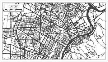 Turin Italy City Map in Retro Style. Outline Map. vector