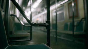 8K empty metal subway train in urban Chicago photo