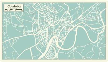 mapa de la ciudad de córdoba españa en estilo retro. esquema del mapa. vector