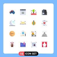 Group of 16 Modern Flat Colors Set for holiday construction email building winter Editable Pack of Creative Vector Design Elements