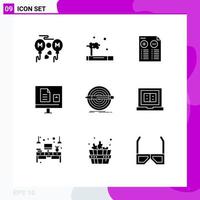 9 Creative Icons Modern Signs and Symbols of design learning document learn e Editable Vector Design Elements
