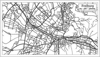 mapa de la ciudad de freiburg alemania en estilo retro. esquema del mapa. vector