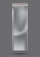 Bolsa de nylon o polietileno transparente con cierre o cremallera. vector