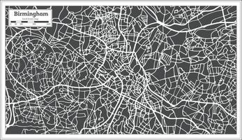 Birmingham UK City Map in Retro Style. vector