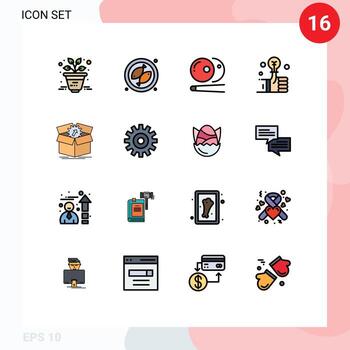 Set of 16 Modern UI Icons Symbols Signs for progress performance snooker upload investment Editable Creative Vector Design Elements