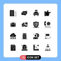 16 Creative Icons Modern Signs and Symbols of mechanical like shop done energy Editable Vector Design Elements