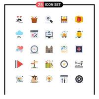 Group of 25 Flat Colors Signs and Symbols for tool design research muslim building Editable Vector Design Elements