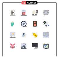 Mobile Interface Flat Color Set of 16 Pictograms of traffic meter sd card makeup base face makeup Editable Pack of Creative Vector Design Elements