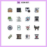 16 iconos creativos signos y símbolos modernos de trabajo seo atención producto de papel elementos de diseño de vectores creativos editables