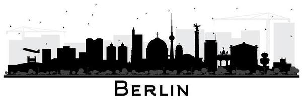 Berlin Germany Skyline Silhouette with Black Buildings Isolated on White. vector