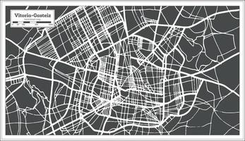 Vitoria Gasteiz Spain City Map in Retro Style. Outline Map. vector