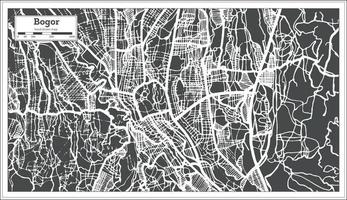 Bogor West Java Indonesia City Map in Retro Style. Outline Map. vector