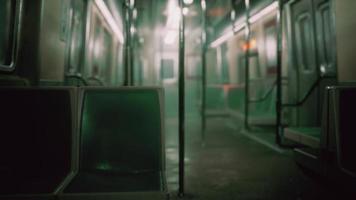 8K empty metal subway train in urban Chicago photo